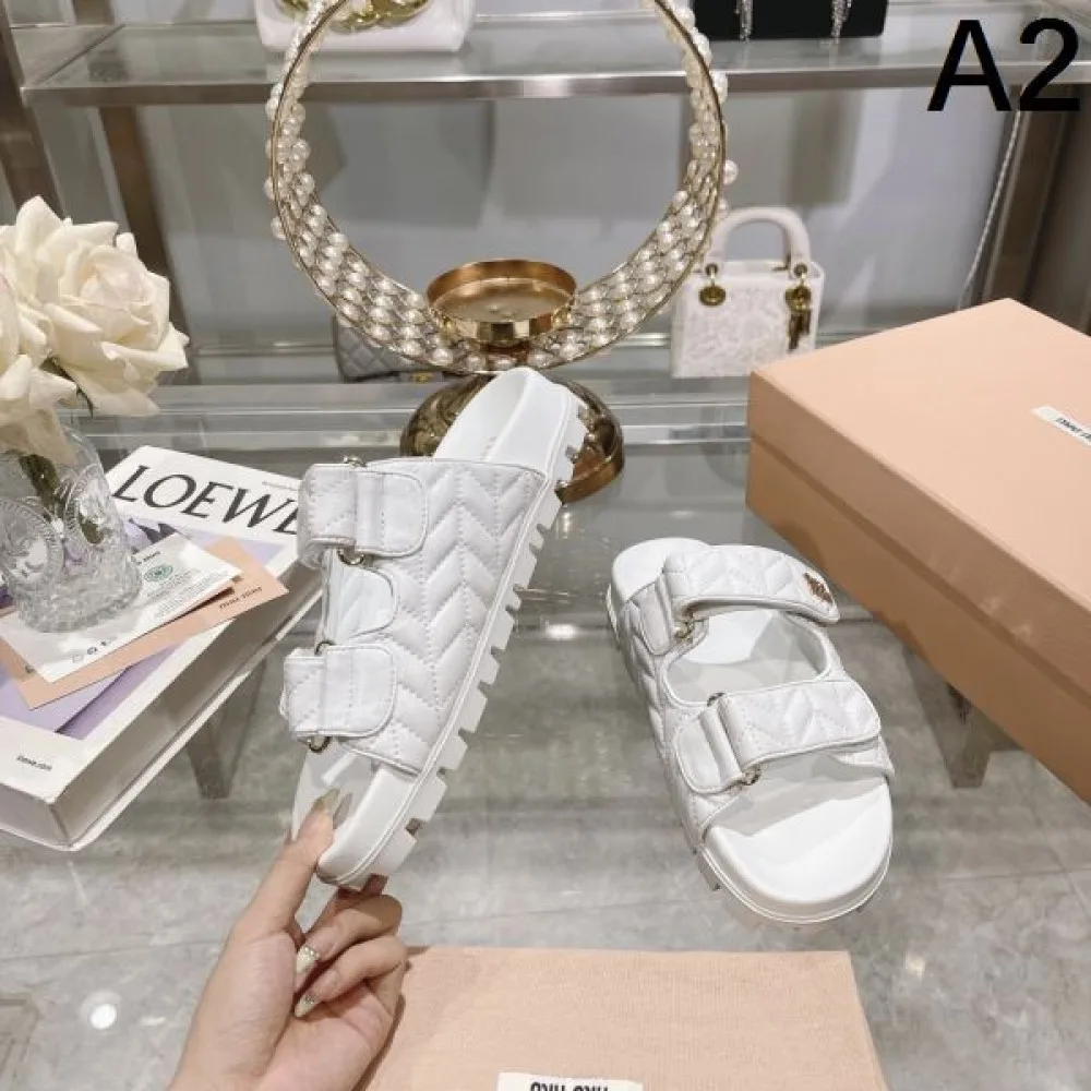 2026 上品な彩りに夢中 MIU MIU ミュウミュウ レディーススリッパ 商品画像 2