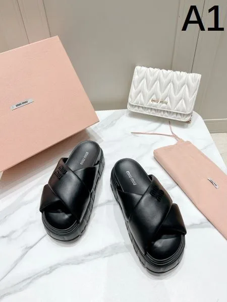 2026 お気に入りの上品 MIU MIU ミュウミュウ レディーススリッパ 商品画像 10