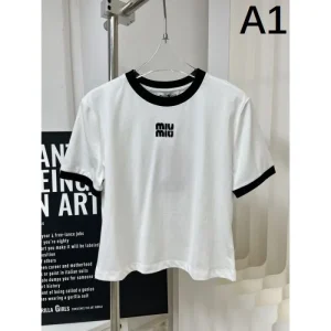 2026 半袖Tシャツ MIU MIU ミュウミュウ モダンスタイル 商品画像 1