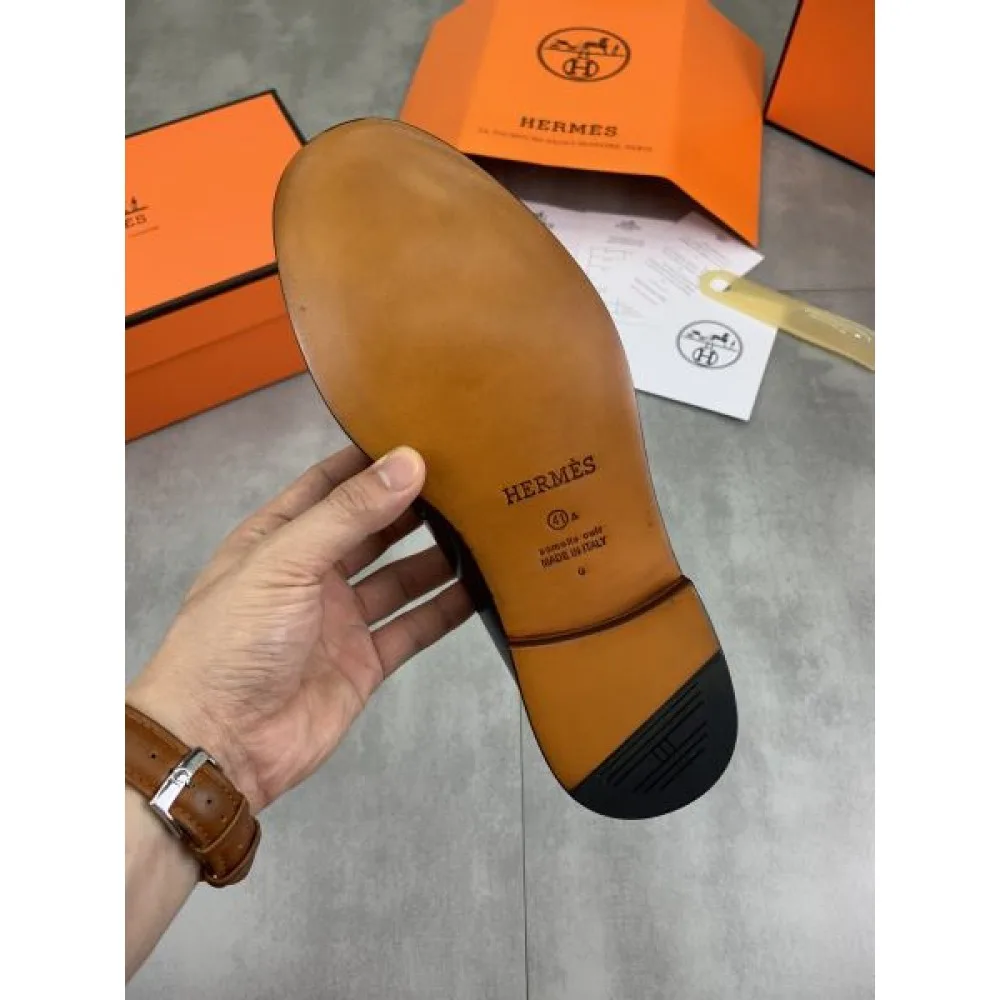 HERMES エルメス ビンテージ感のある 2026 メンズ用 ビジネスシューズ 商品画像 8