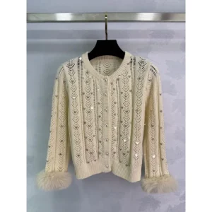 VALENTINO ヴァレンティノ ニットカーディガン 2025秋冬新作 大人っぽく見せる上品カーディガン 商品画像 1