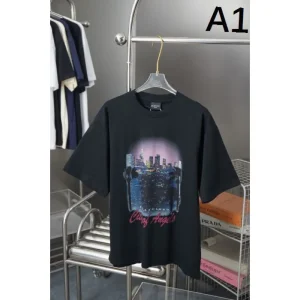 2025SS BALENCIAGA バレンシアガ 芸能人愛用モノクロデザイン 半袖Tシャツ ハイブランド風ストリートスタイル 商品画像 1