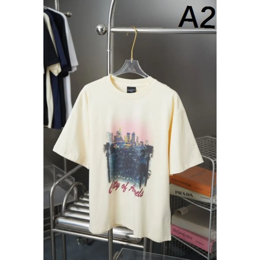 2025SS BALENCIAGA バレンシアガ 芸能人愛用モノクロデザイン 半袖Tシャツ ハイブランド風ストリートスタイル 商品画像 2