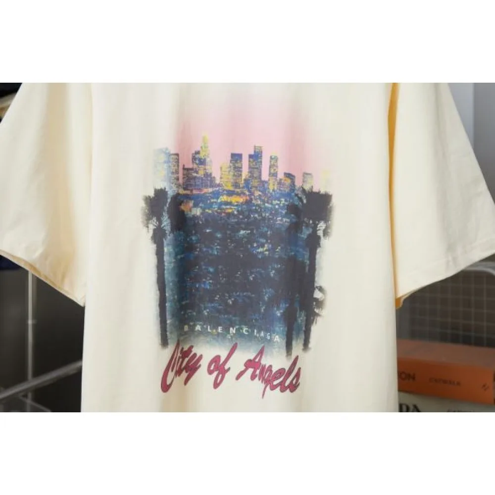 2025SS BALENCIAGA バレンシアガ 芸能人愛用モノクロデザイン 半袖Tシャツ ハイブランド風ストリートスタイル 商品画像 6
