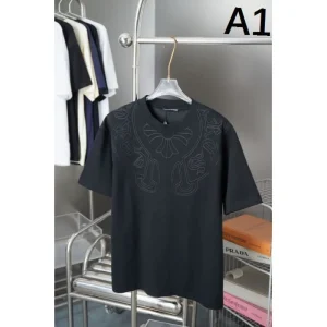2025SS CHROME HEARTS クロムハーツ 人気シルバー調デザイン 半袖Tシャツ バイカースタイルに最適 商品画像 1