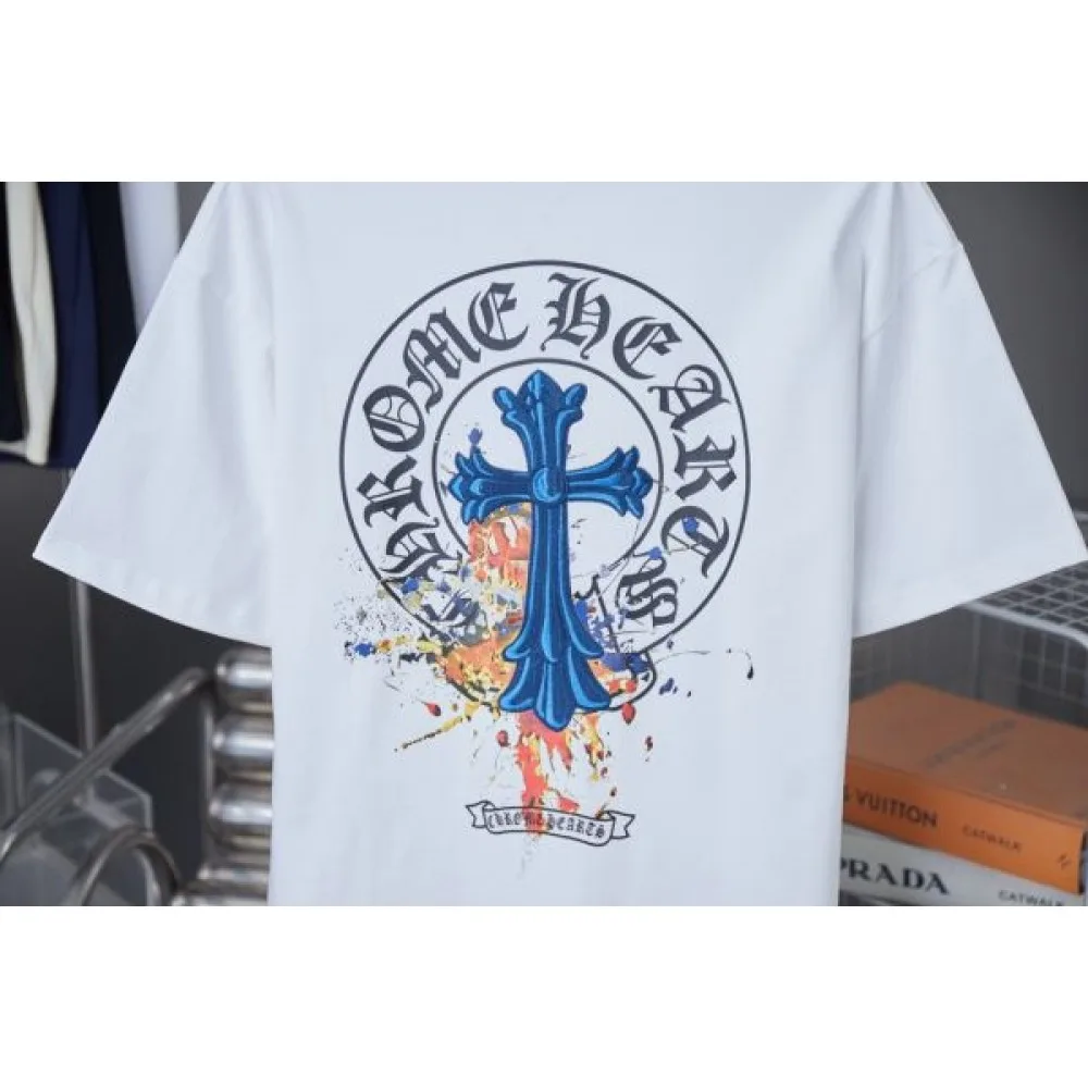 2025SS CHROME HEARTS クロムハーツ モノトーンクロスロゴ 半袖Tシャツ 人気再燃アイテム 商品画像 7