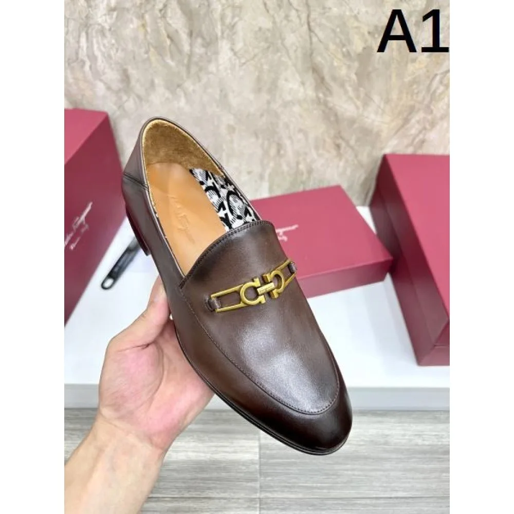 2025秋冬新作 FERRAGAMO サルヴァトーレ フェラガモ メンズ用 ビジネスシューズ 大人の魅力を引き立てる逸品 商品画像 1