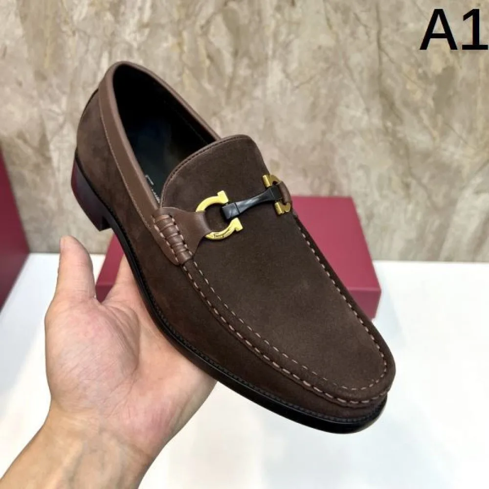 2025秋冬新作 FERRAGAMO サルヴァトーレ フェラガモ メンズ用 ビジネスシューズ 一目惚れ間違いなしの新作 商品画像 1