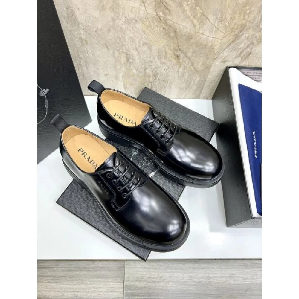 PRADA プラダ 2025SS 大人の色気を印象に メンズ用 ビジネスシューズ 商品画像 4